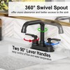 CASAINC Deck Mounted 3-Hole Double Handle Bathroom Faucet with Pop-Up Drain - 3 of 4