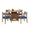 Christopher Knight Home Sivir Modern Coastal 5 Piece Patio Acacia Wood Dining Set with Cushions - 2 of 4