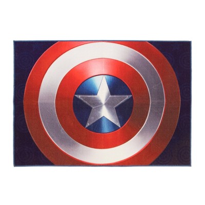 Captain America Shield 54"x78" Area Rug Blue