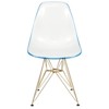 LeisureMod Cresco Modern Acrylic Dining Chairs (Set of 4) – Eiffel Gold Chrome Base, Stylish Accent Chairs for Contemporary Dining Rooms & Kitchens - 3 of 4