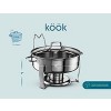 Kook Stainless Steel Chafing Dish with Glass Lid and Rack, Silver, 4.5 Qt - 4 of 4