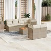 vidaXL Garden Sofa Set Beige, Cream White PE rattan 8-piece set - 2 of 4