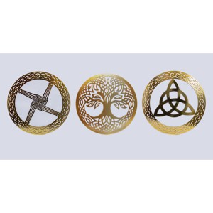 Slickblue Celtic Wall Hanging Art Set, Symbolic Designs, Home Decor, Irish Style, 12", Black or Brass Finish - 1 of 4