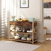 Golden U-Shaped Console Table, Ottoman-Style Entryway Rack with Decorative Damascus Steel Accents, Elegant Storage Solution for Hallway and Foyer - 4 of 4