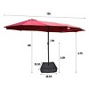 15x9FT Extra-Large Double-Sided Outdoor Patio Umbrella with Crank Lift, UV Protection, Wind Vent & Built-in LED Lights-Coolbibila - 4 of 4