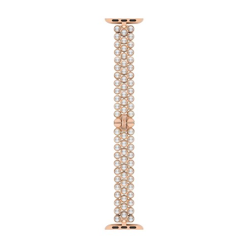 Kate Spade New York Apple Watch Rose Gold And White Faux Pearls