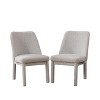 Racxily Set of 2 Minimalist Dining Chairs, Chenille Upholstered with Rubberwood Legs & High Curved Back , Beige - 2 of 4