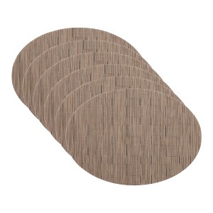 REGALWOVEN Oval Kitchen Dining Table Decor Wipeable Placemats 6 Pcs - 1 of 4