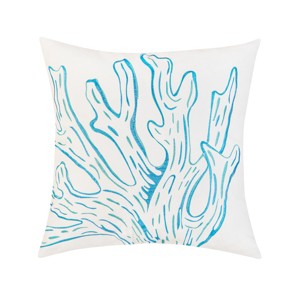 C&F Home 18" x 18" Coral Indoor / Outdoor Embroidered Throw Pillow - 1 of 4