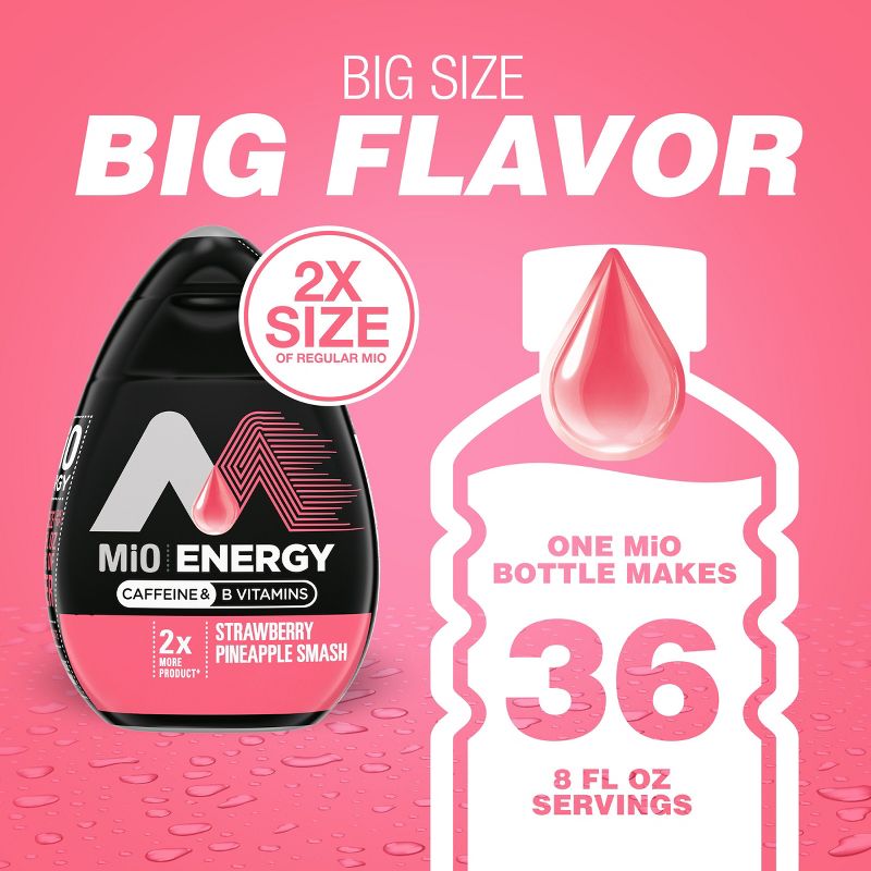 MiO Big Bottle Strawberry Pineapple Smash Liquid Water Enhancer - 3.24 fl oz Bottle, 5 of 10