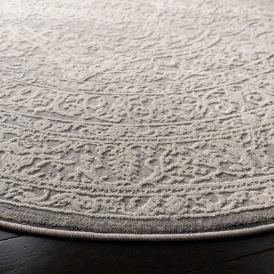 Elegant Vintage Grey & Beige 2' x 8' Synthetic Runner Rug