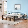 Homhougo Modern Bed Frame, Metal Platform Bed with Headboard and Footboard, 13.7 Inch Underbed Storage Heavy-Duty Bed Frame Black - 3 of 4