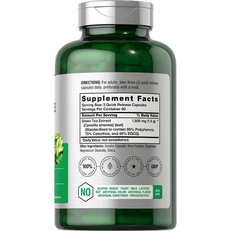 Horbaach EGCG Green Tea Extract Pills 1800 mg | 180 Capsules, 2 of 4
