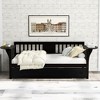 PAGED Twin Size Daybed Modern Wooden Bed Frame Simple Sofa Bed with Trundle and 2 Side Tables for Living Room, Espresso - 2 of 4