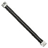 Black Bow Jewelry Men's 16mm Stainless Steel & Black Leather Bracelet, 9 Inch - 2 of 4