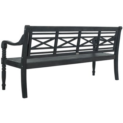 Karoo 70" Dark Slate Gray Acacia Wood Outdoor Bench