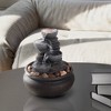Teamson Home 7.87" 4-Tier  Polyresin Tabletop Water Fountain with LED Lights and Pump Gray - 3 of 4