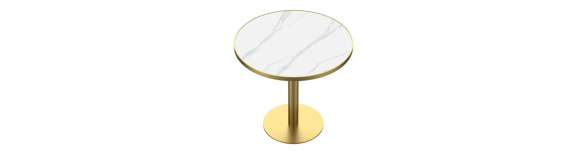 AEELLEEA 31.5-Inch Round Dining Table, White Faux Marble Top with Gold Metal Pedestal Base, Modern Kitchen Table