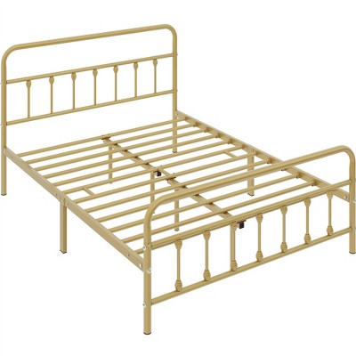 Yaheetech Iron Platform Bed Frame with High Headboard and Footboard