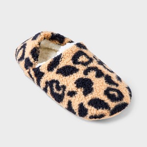 Women's Cozy Fleece High Cut Pull-On Slipper Socks with Grippers - 1 of 4
