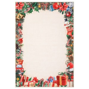 Christmas Washable Area Rug,Large Rugs for Bedroom Living Room,Low Pile Floor Carpet for Dining Room Kitchen Christmas Decorations - 1 of 4