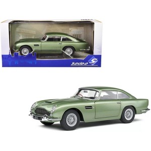 1964 Aston Martin DB5 RHD (Right Hand Drive) Porcelain Green Metallic 1/18 Diecast Model Car by Solido - 1 of 4