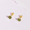 Girls' Birthstone CZ Heart Screw Back 14k Gold Earrings - In Season Jewelry - 4 of 4