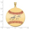 Black Bow Jewelry 14K Gold Plated Jeff Bagwell Signature LG Enamel Baseball Pendant - 4 of 4