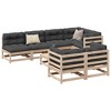 vidaXL Solid Pine Wood Patio Sofa Set with Cushions - 8 Piece Outdoor Garden Modular Lounge Furniture - Anthracite - 2 of 4
