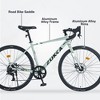 YONWAY 700C Drop-Bar Road Bike, Aluminium Alloy 7 Speeds Road Bicycle, 700x28c Tires, Disc Brakes Racing Bikes for Men Women Adult - 2 of 4