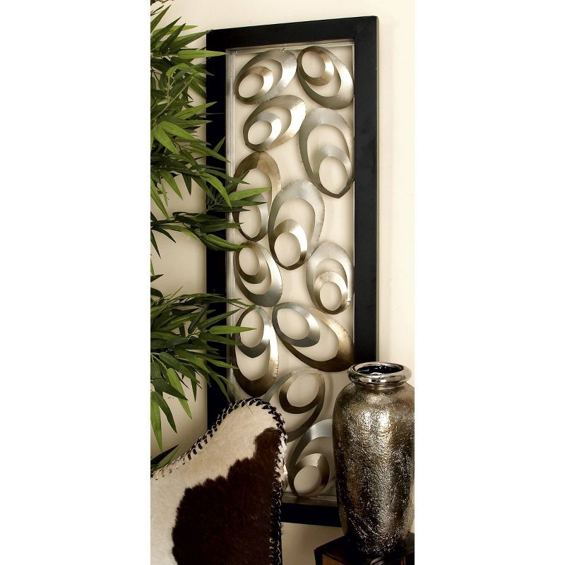 Metal Abstract Scallop Ribbon Wall Decor with Black Frame Gold - Olivia &#38; May, 2 of 7