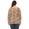 Plus Size Snake Print Cold Shoulder Tunic - 3 of 4