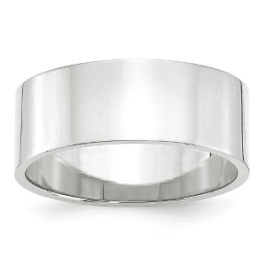 Black Bow Jewelry 8mm 14K White or Yellow Gold Lightweight Flat Standard Fit Band - 1 of 4