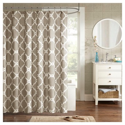 72"x72" Becker Printed Shower Curtain Taupe