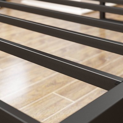 Twin Black Metal Platform Bed Frame with Slats