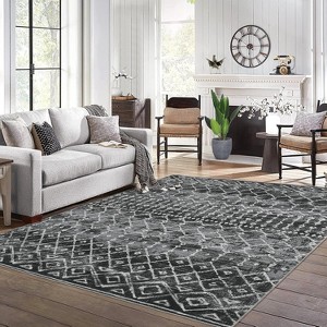 Area Rug Washable Low Pile Rug with Rubber Backing Floor Large Carpet Boho Foldable Rugs for Bedroom Living Room Home Office Playroom - 1 of 4