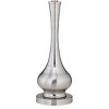 Possini Euro Design Modern Buffet Table Lamp 32" Tall Brushed Nickel Metal Gourd White Fabric Cylinder Shade for Living Room House Dining Entryway - 3 of 4