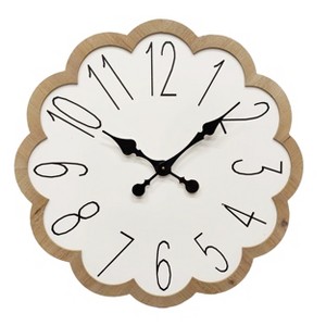 VIP Wood 24 in. White Scalloped Wall Clock - 1 of 2