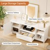 Coolmee 63 inch TV Stand for TVs up to 70 inch, Fluted Entertainment Center with Storage Drawer and Open Shelves, Modern TV Console Media Cabinet - 4 of 4