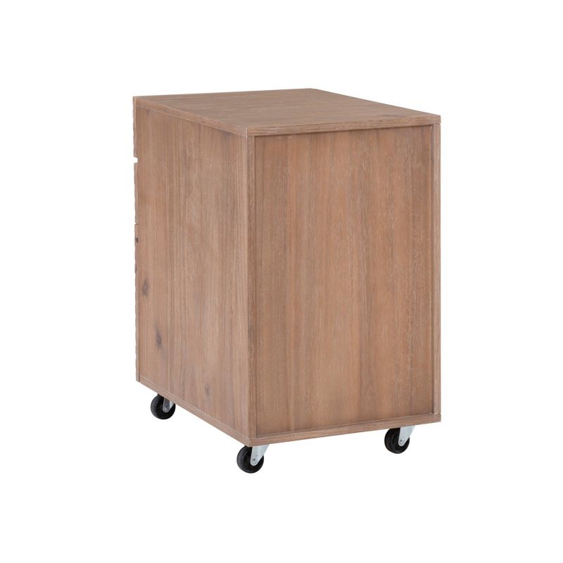 Wedeln 3 Drawer Rolling File Cabinet Natural Finish Wood - Powell, 3 of 16