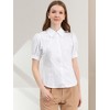 Allegra K Women's Puff Short Sleeve Collared Cotton Office Button Down Shirt - 3 of 4