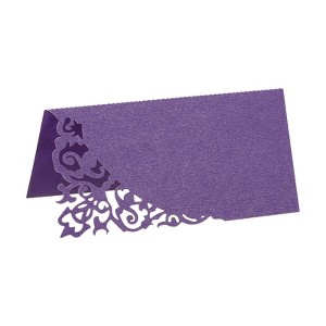 Unique Bargains Hollow Design Foldable Wedding Table Name Place Cards 50 Pcs - 1 of 4