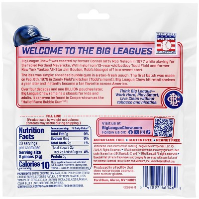 Big League Chew Blue Raspberry Chewing Gum Candy - 2.12oz