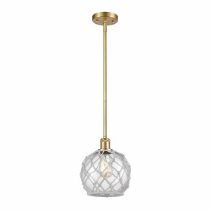 Farmhouse Rope - 1 Light Stem Hung Mini Pendant In Industrial Style-10 Inches Tall and 8 Inches Wide - 1 of 1