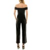 EG PRO Women Off Shoulder Ruched Front Zipper Back Solid Scuba Jumpsuit - 2 of 3