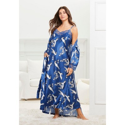 Amoureuse Plus Size The Luxe Satin Long Peignoir Set