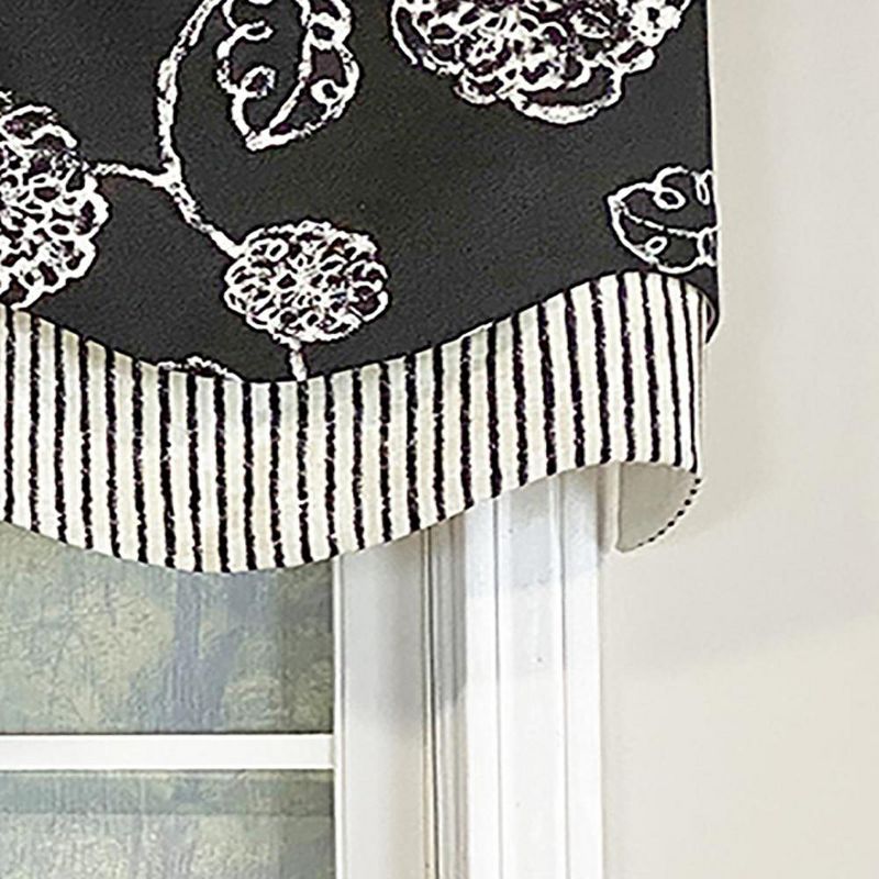 Pouf Floral Glory 3in Rod Pocket Layered Window Valance 50in x 16in by RLF Home, 3 of 5