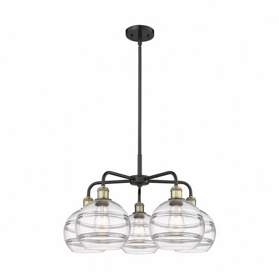 Rochester - 5 Light Stem Hung Chandelier In Industrial Style-15.38 Inches Tall and 26 Inches Wide