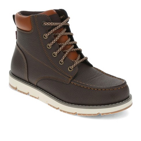 Levi s Mens Dean Synthetic Leather Casual Moc Toe Rugged Casual Boot Brown tan Size 13 Target