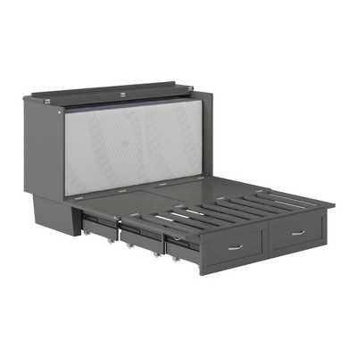 Espresso Queen Murphy Bed Chest with Single Drawer